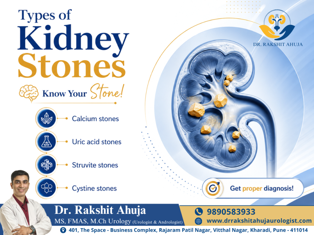 Types of kidney stones infographic